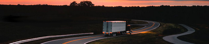 truck into sunset